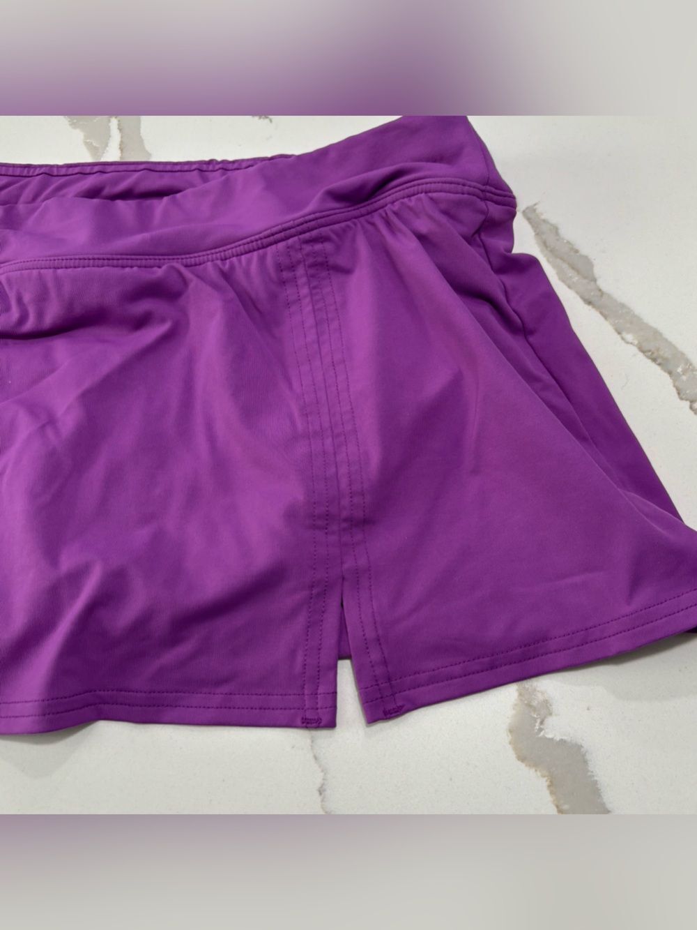 Lands' End Purple Swim Skort with Nude Lining Swimsuit Bathing Suit Women’s 12 - Picture 7 of 13